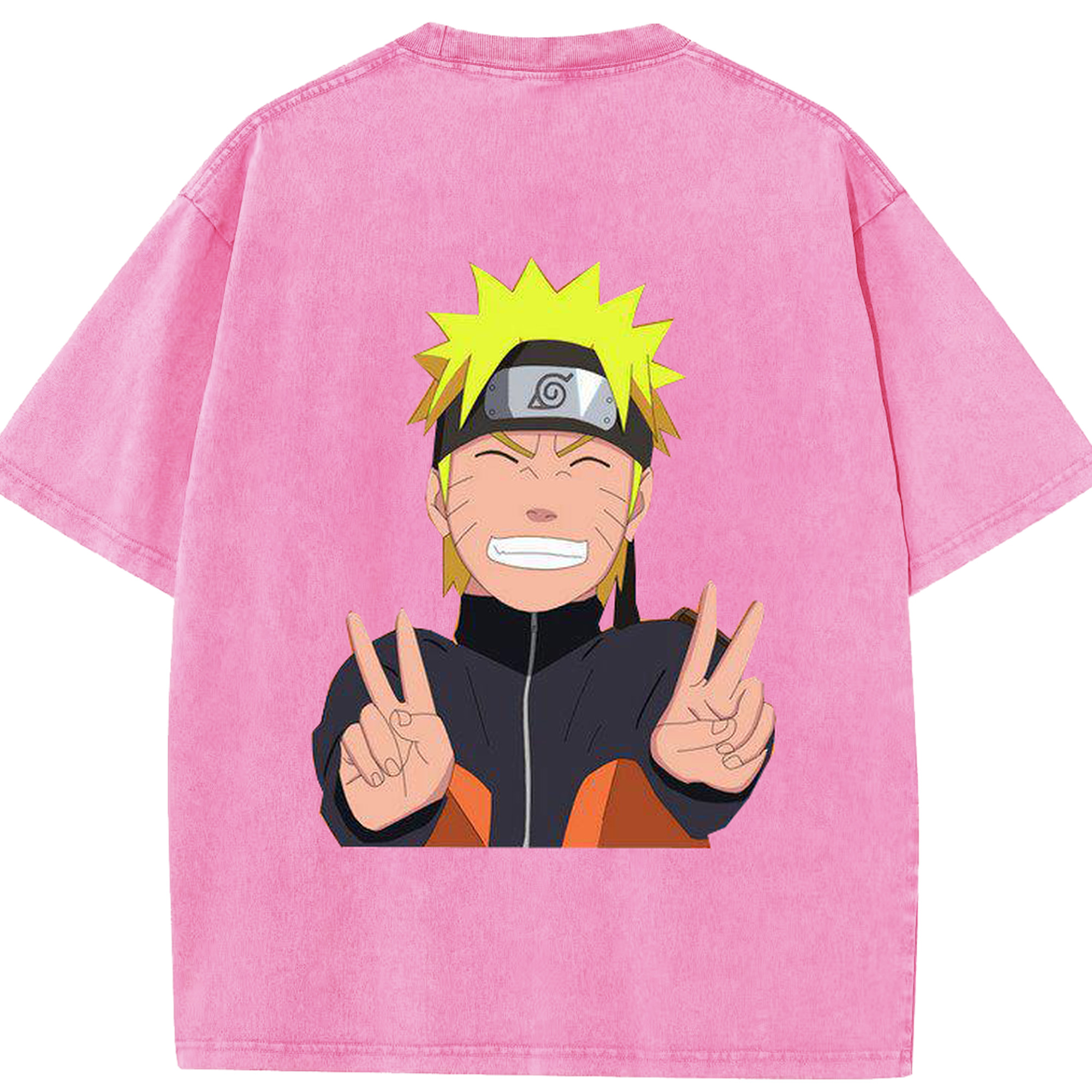 （画像用） NARUTO -ナルト- うずまき ナルト Uzumaki Naruto 綿100% ヴィンテージ風 半袖Tシャツ（背面プリント）
